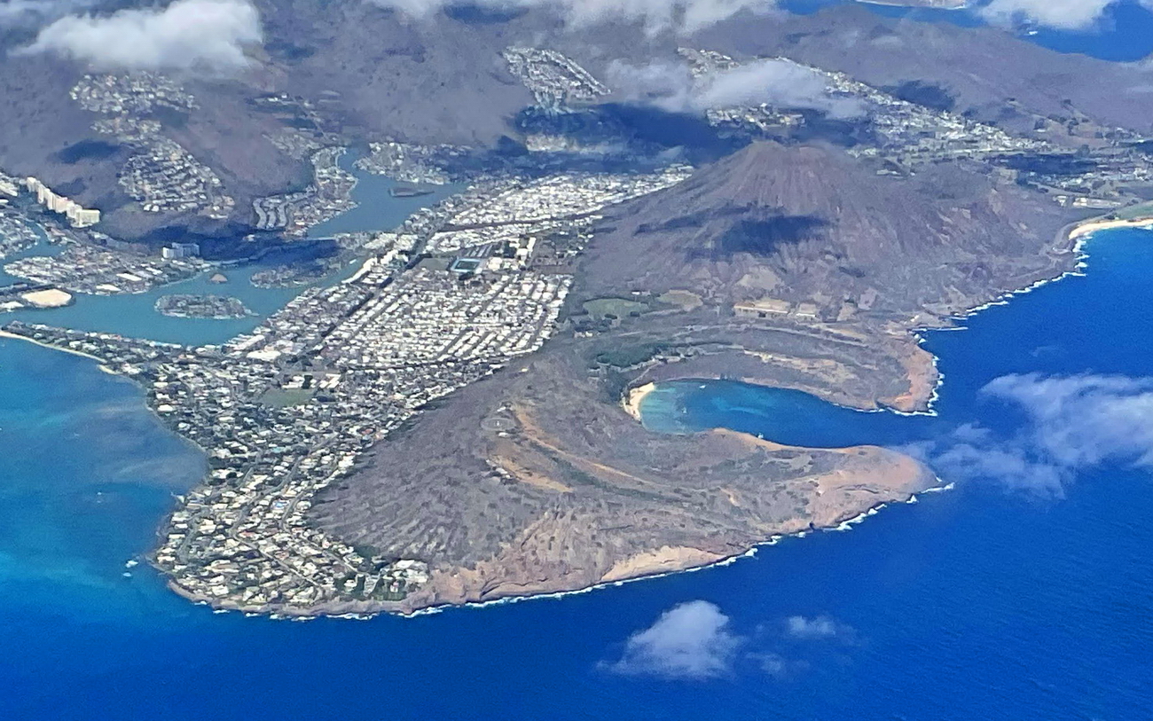 Aerial view of Hanauma Bay Nature Preserve