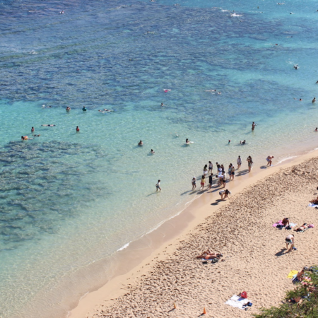 Aerial view of Hanauma Bay Nature Preserve